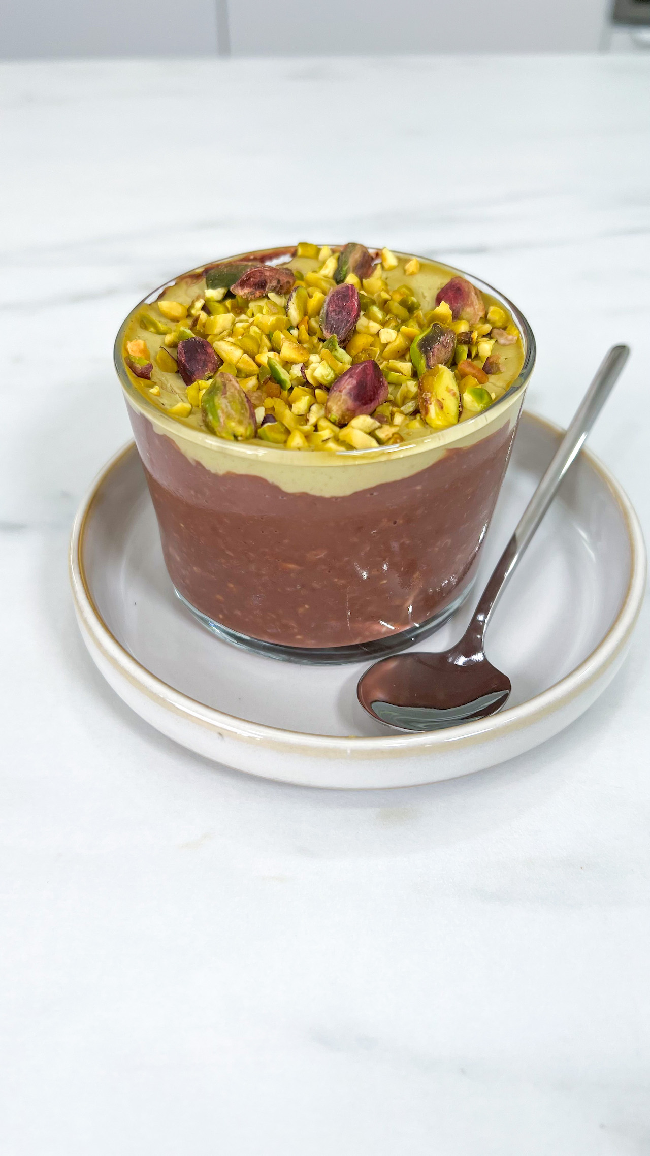 Porridge Freddo Cioccolato e Pistacchio